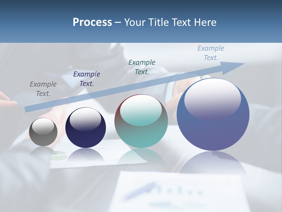 Two Business People Shaking Hands Over A Table PowerPoint Template