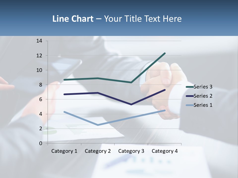 Two Business People Shaking Hands Over A Table PowerPoint Template