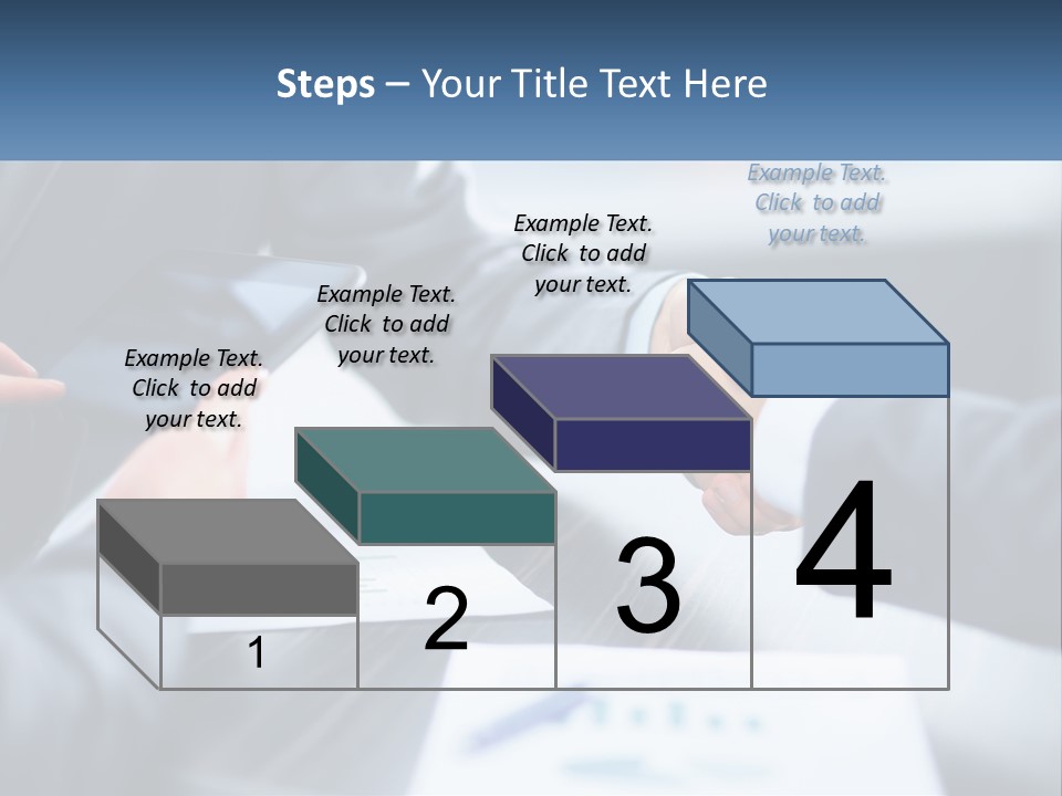 Two Business People Shaking Hands Over A Table PowerPoint Template