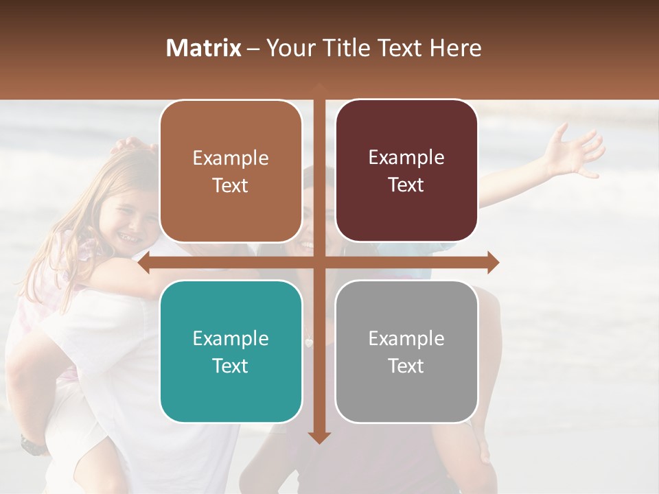 A Family Posing For A Picture On The Beach PowerPoint Template