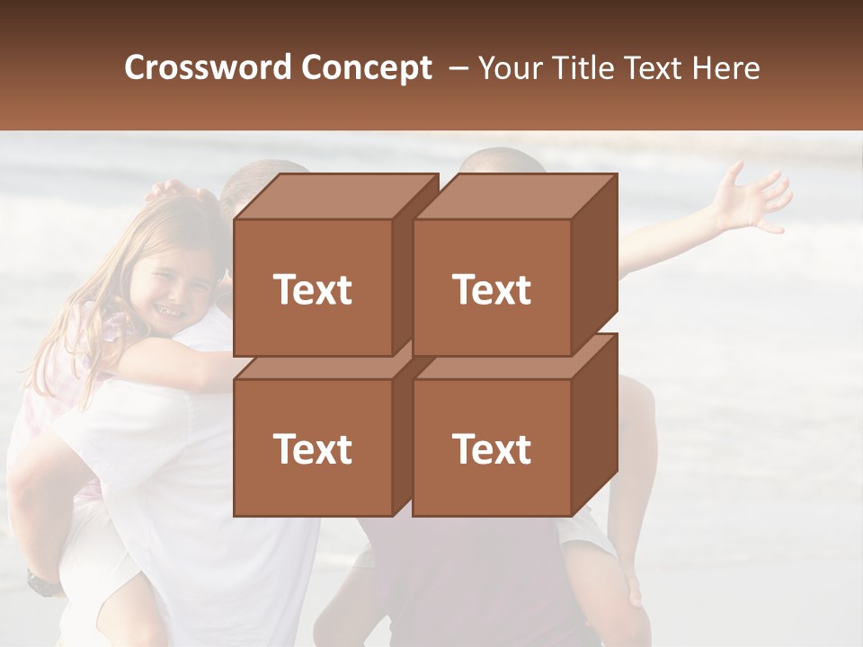 A Family Posing For A Picture On The Beach PowerPoint Template