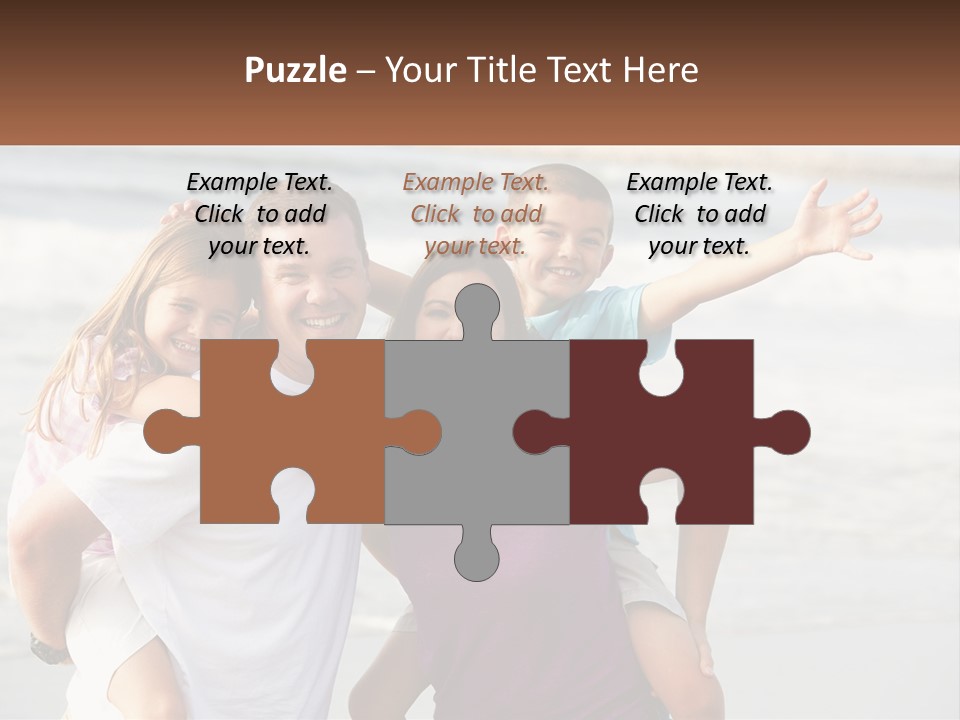 A Family Posing For A Picture On The Beach PowerPoint Template