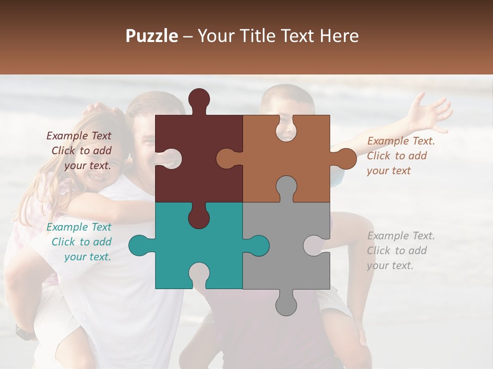 A Family Posing For A Picture On The Beach PowerPoint Template