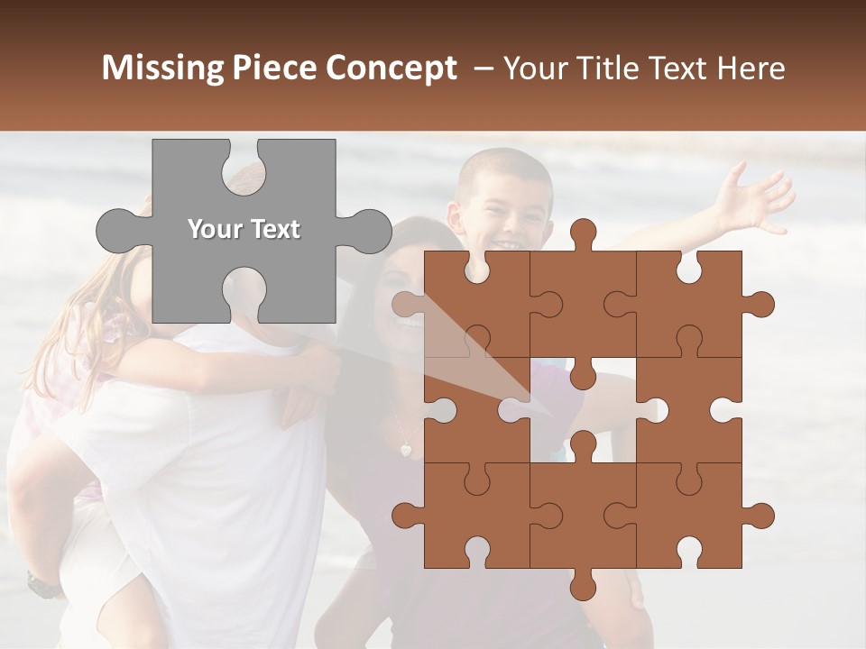 A Family Posing For A Picture On The Beach PowerPoint Template