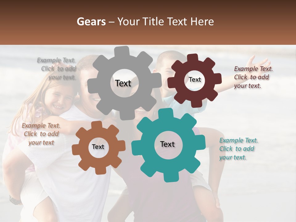 A Family Posing For A Picture On The Beach PowerPoint Template