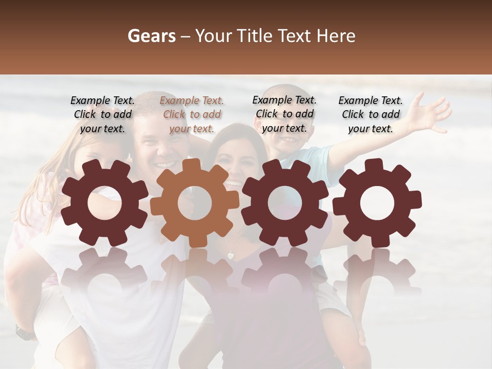 A Family Posing For A Picture On The Beach PowerPoint Template