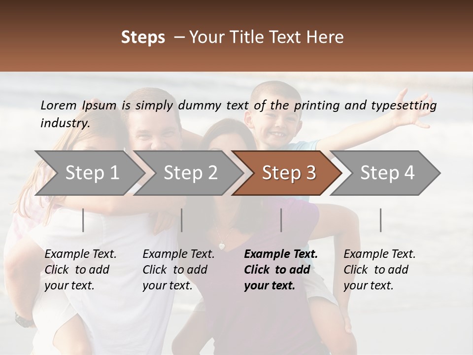 A Family Posing For A Picture On The Beach PowerPoint Template