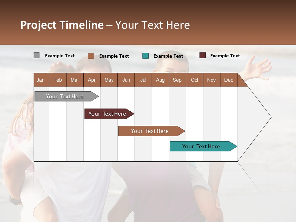 A Family Posing For A Picture On The Beach PowerPoint Template