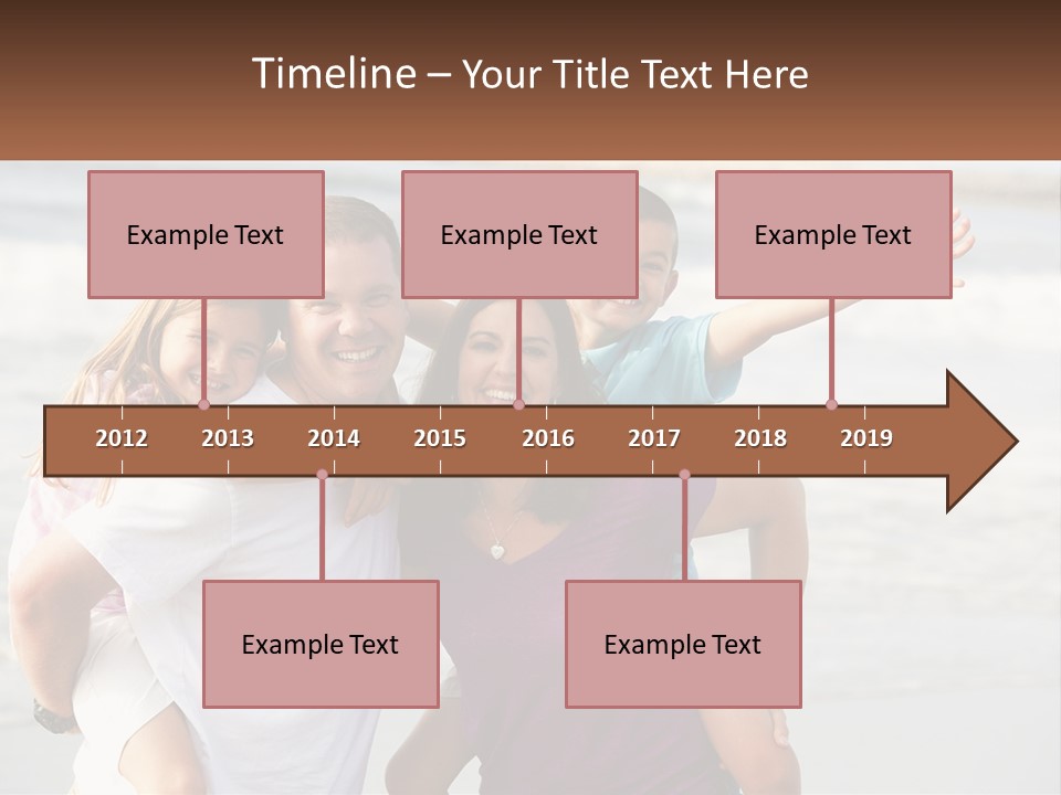 A Family Posing For A Picture On The Beach PowerPoint Template