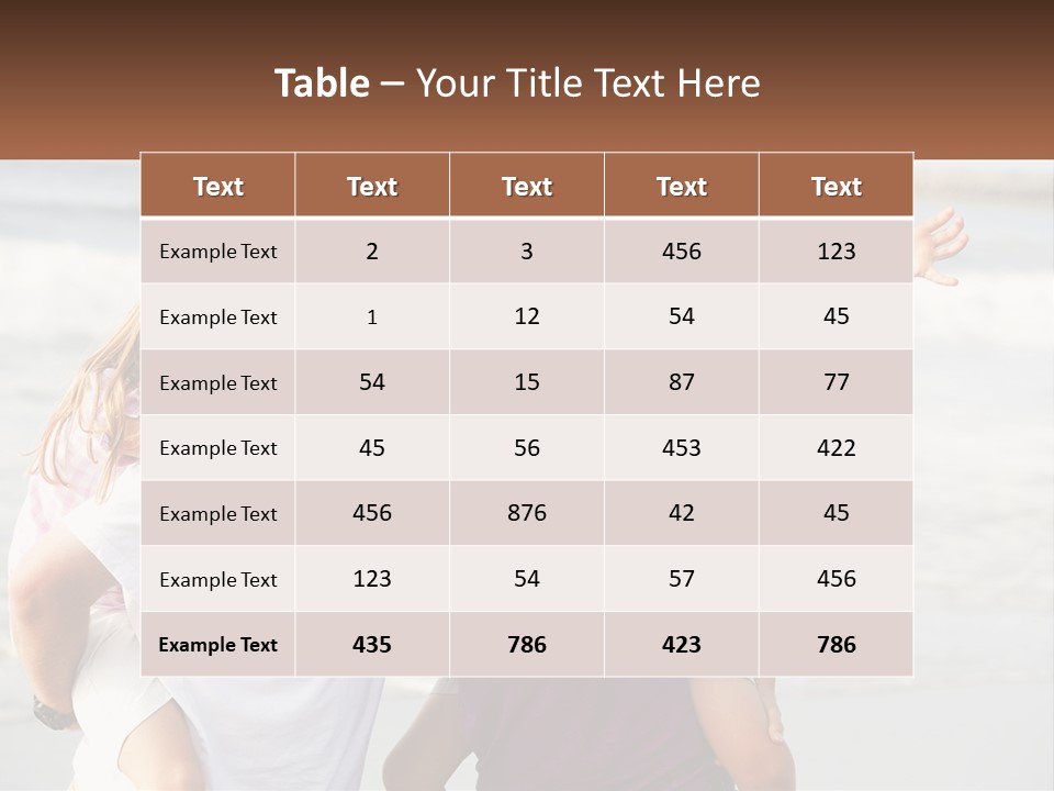 A Family Posing For A Picture On The Beach PowerPoint Template