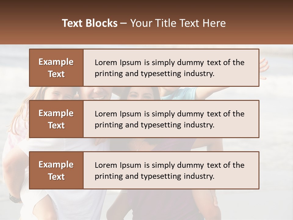 A Family Posing For A Picture On The Beach PowerPoint Template