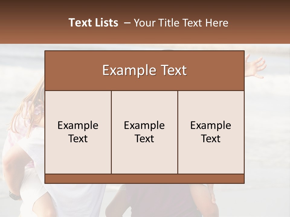 A Family Posing For A Picture On The Beach PowerPoint Template