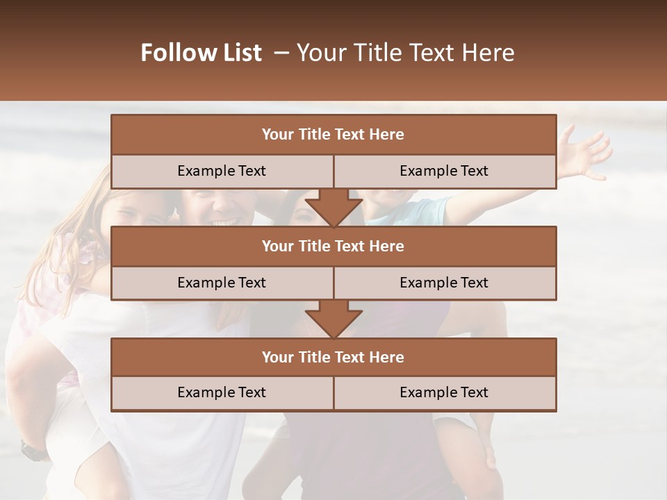 A Family Posing For A Picture On The Beach PowerPoint Template