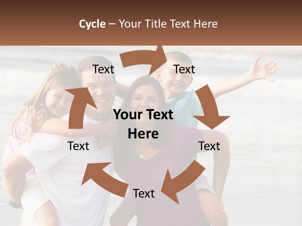 A Family Posing For A Picture On The Beach PowerPoint Template