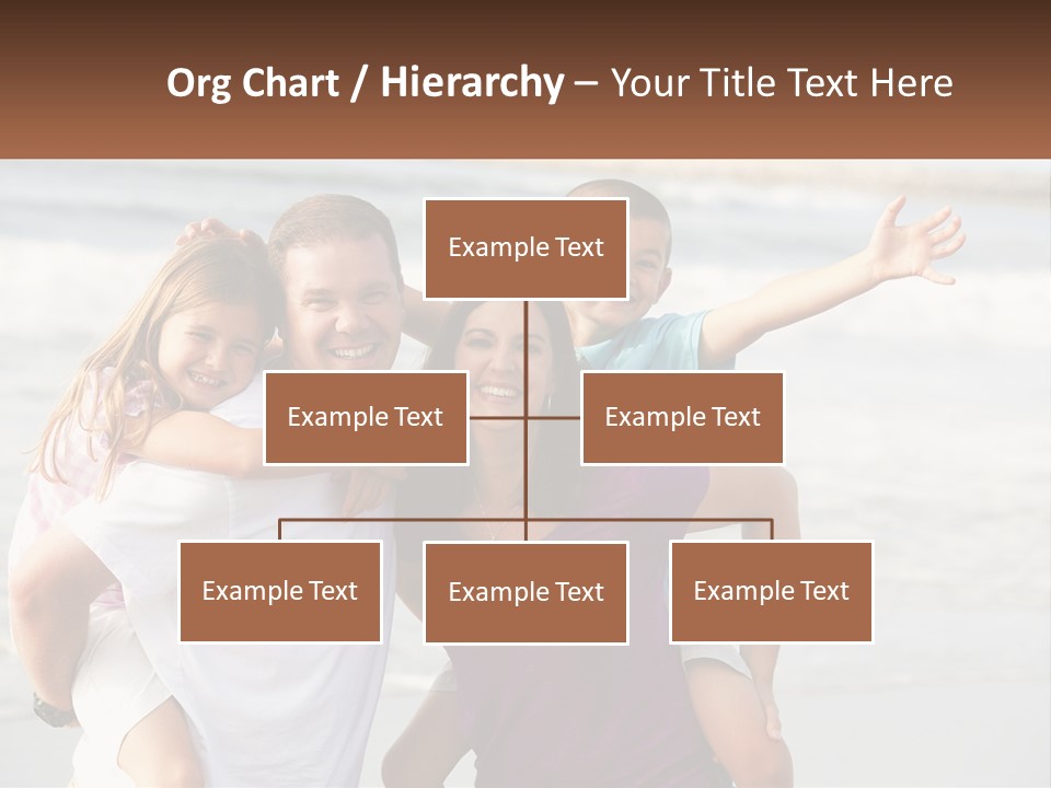 A Family Posing For A Picture On The Beach PowerPoint Template