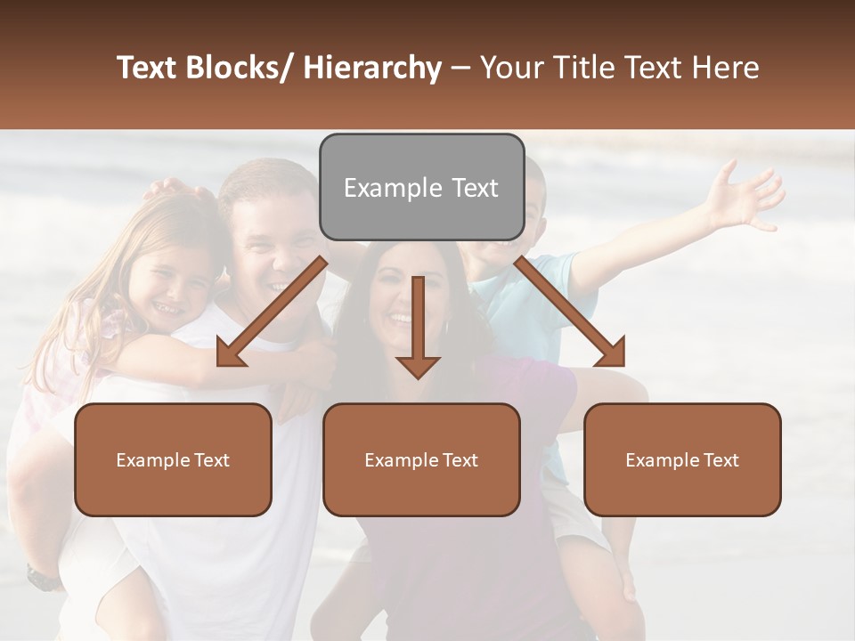 A Family Posing For A Picture On The Beach PowerPoint Template