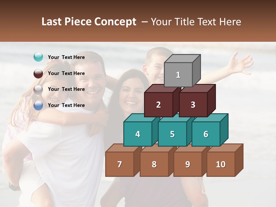 A Family Posing For A Picture On The Beach PowerPoint Template