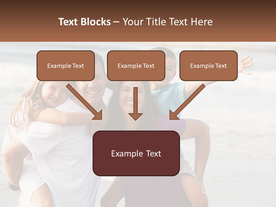 A Family Posing For A Picture On The Beach PowerPoint Template