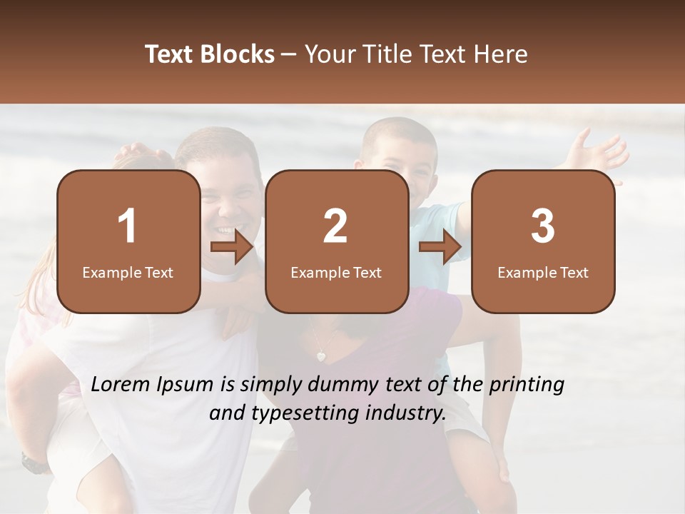 A Family Posing For A Picture On The Beach PowerPoint Template