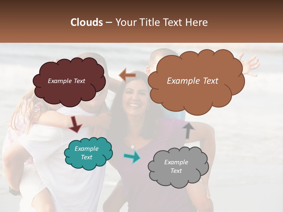 A Family Posing For A Picture On The Beach PowerPoint Template