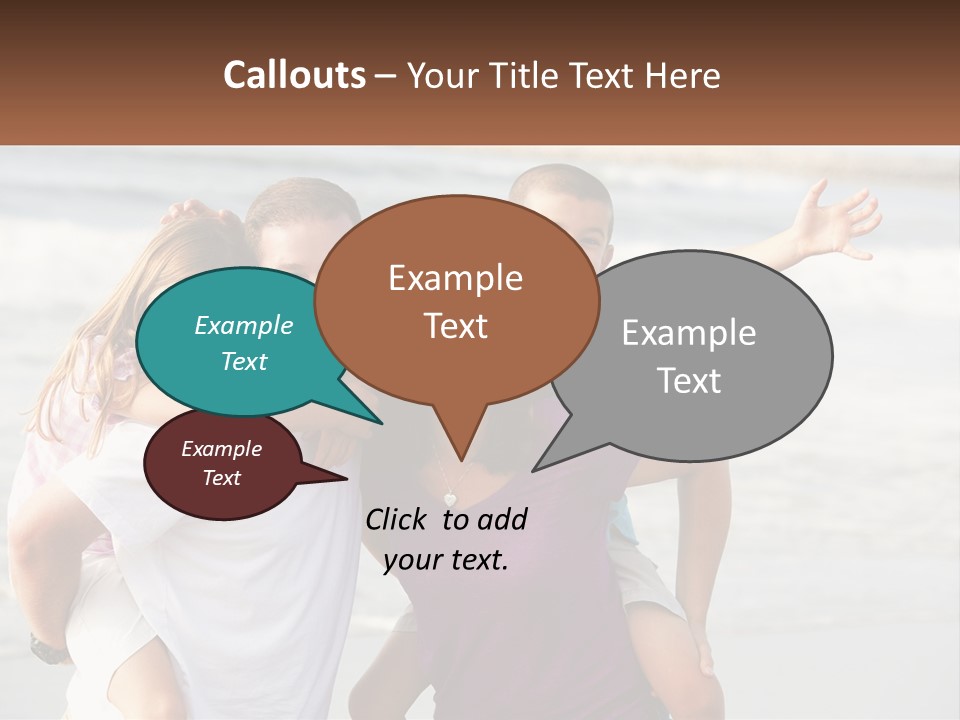 A Family Posing For A Picture On The Beach PowerPoint Template