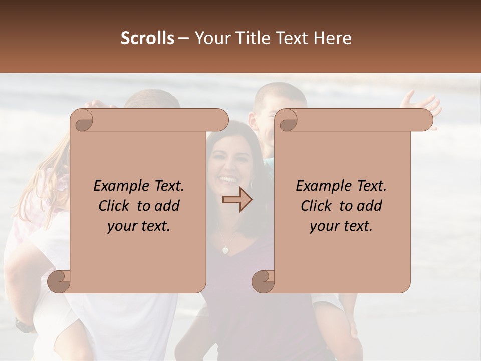 A Family Posing For A Picture On The Beach PowerPoint Template