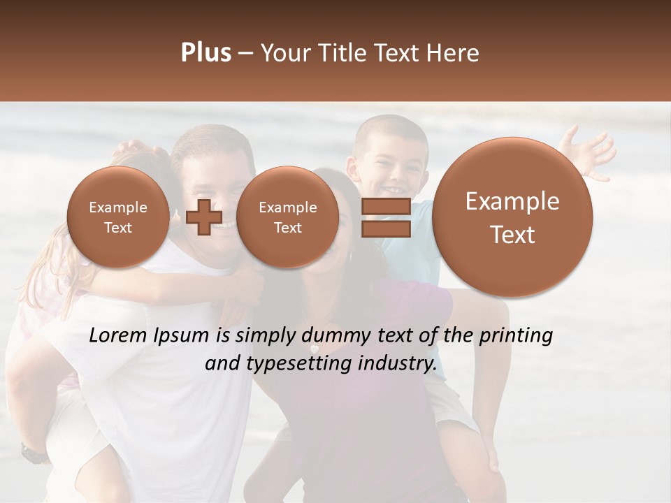 A Family Posing For A Picture On The Beach PowerPoint Template