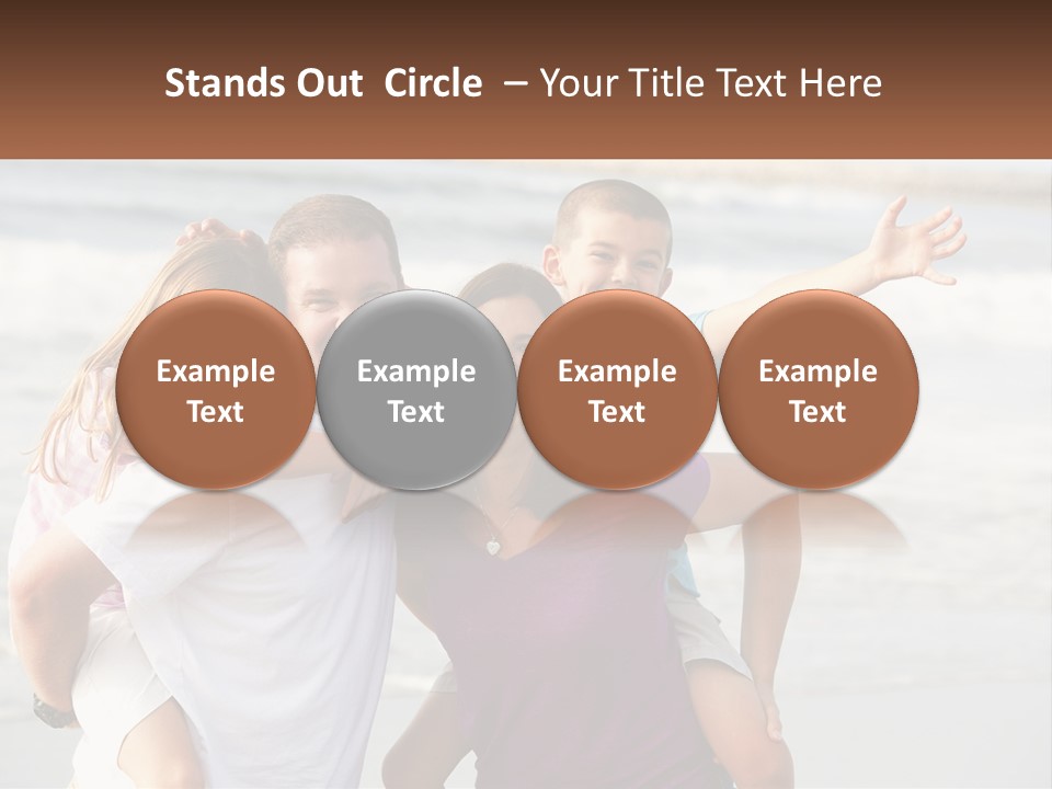 A Family Posing For A Picture On The Beach PowerPoint Template