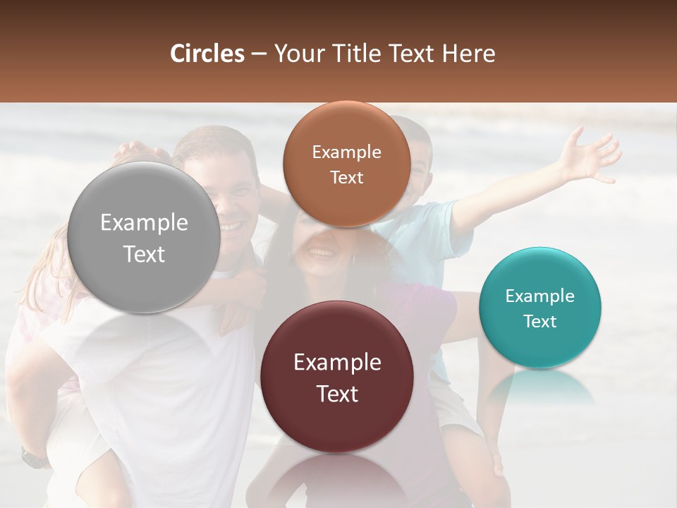 A Family Posing For A Picture On The Beach PowerPoint Template