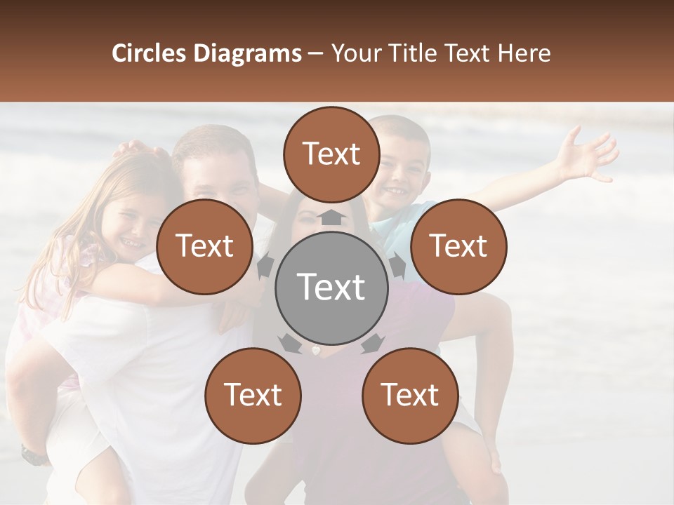 A Family Posing For A Picture On The Beach PowerPoint Template