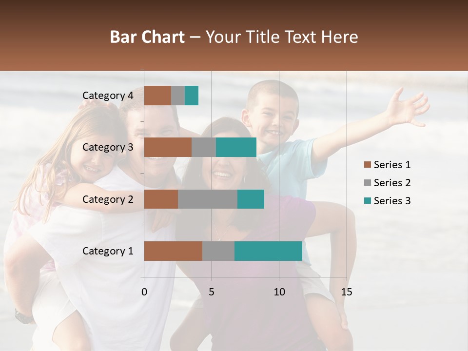 A Family Posing For A Picture On The Beach PowerPoint Template