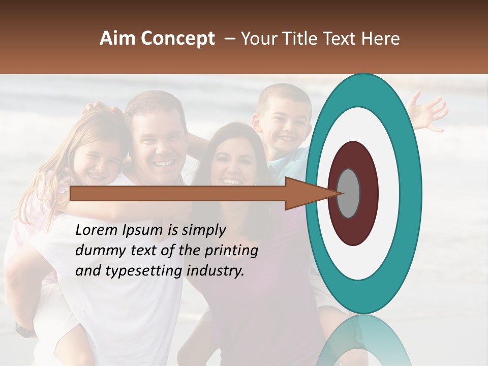 A Family Posing For A Picture On The Beach PowerPoint Template