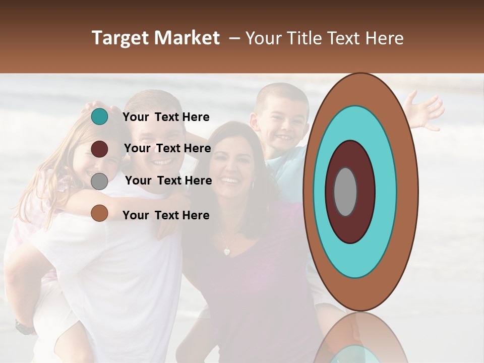 A Family Posing For A Picture On The Beach PowerPoint Template