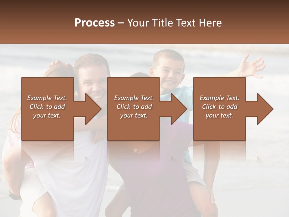 A Family Posing For A Picture On The Beach PowerPoint Template