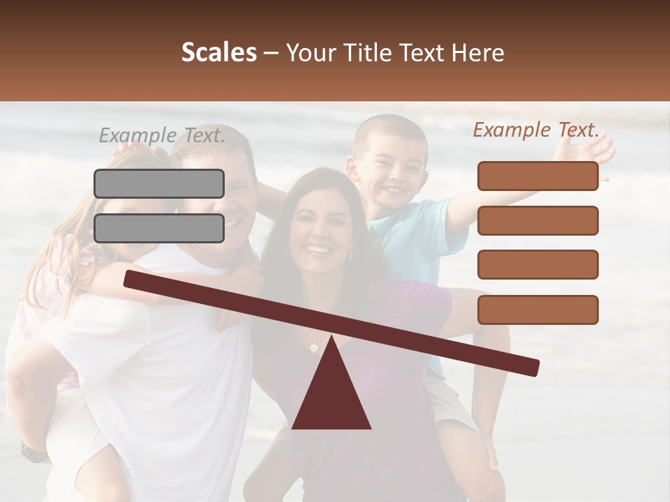 A Family Posing For A Picture On The Beach PowerPoint Template