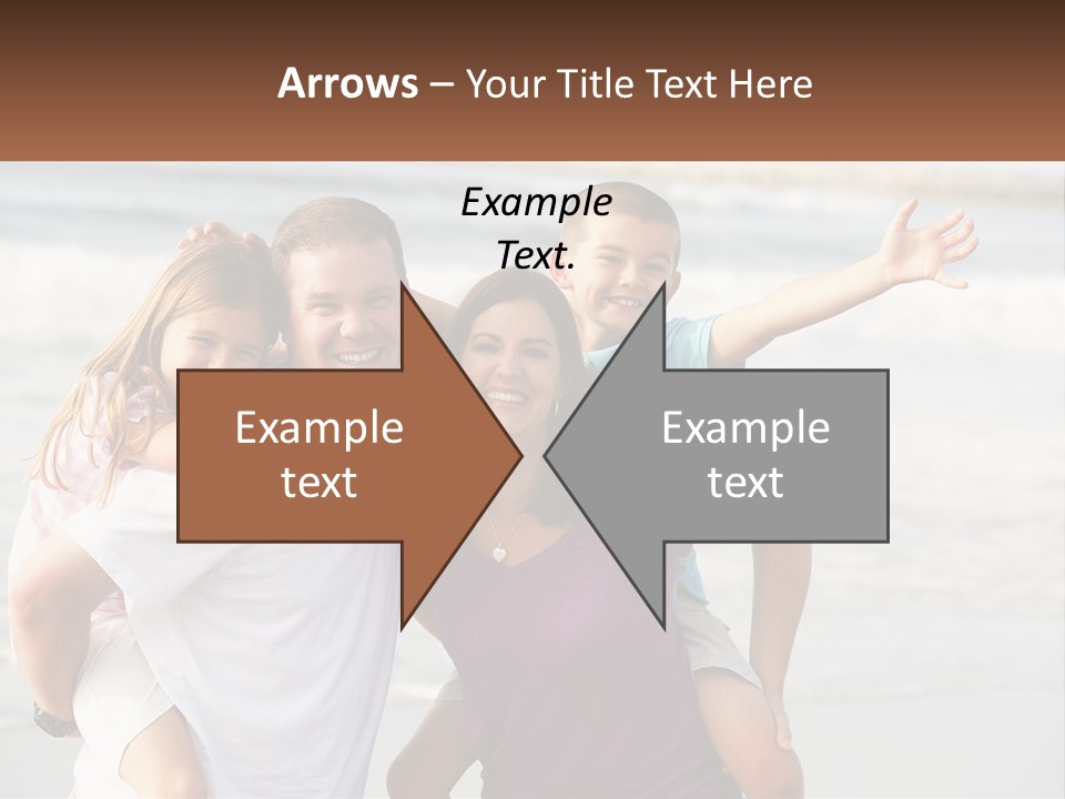 A Family Posing For A Picture On The Beach PowerPoint Template