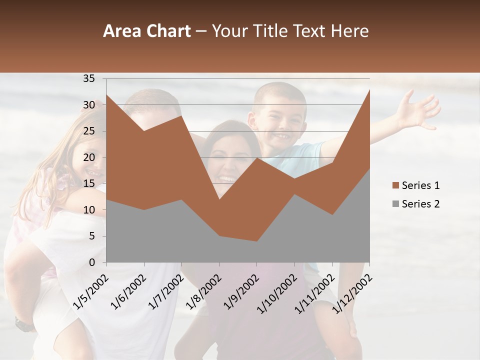 A Family Posing For A Picture On The Beach PowerPoint Template