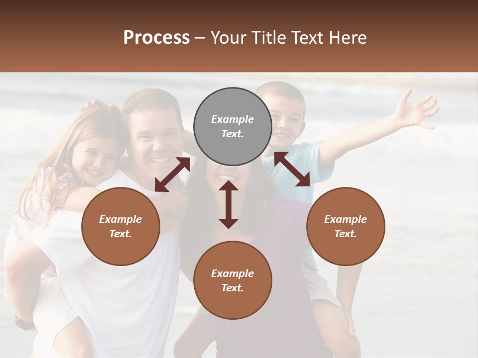 A Family Posing For A Picture On The Beach PowerPoint Template