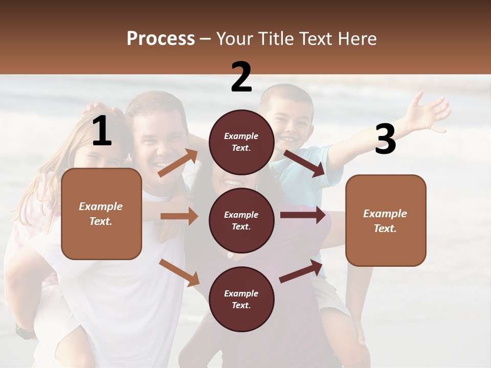 A Family Posing For A Picture On The Beach PowerPoint Template