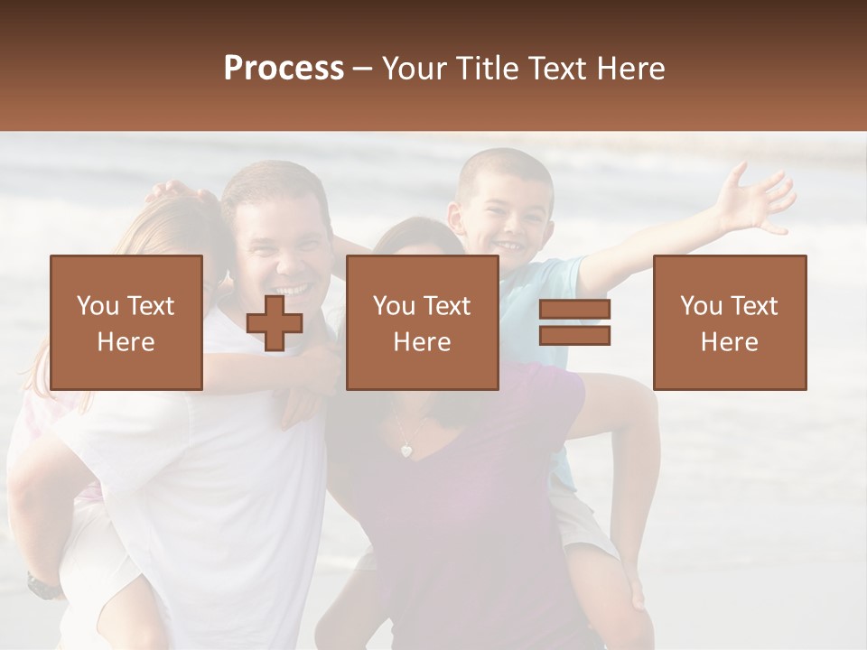 A Family Posing For A Picture On The Beach PowerPoint Template