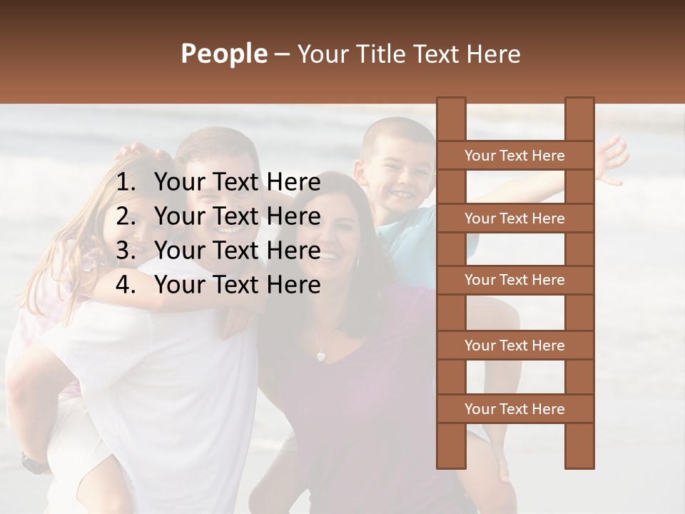 A Family Posing For A Picture On The Beach PowerPoint Template