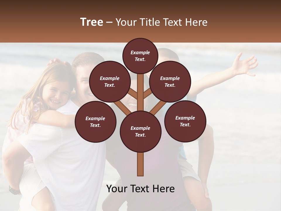 A Family Posing For A Picture On The Beach PowerPoint Template