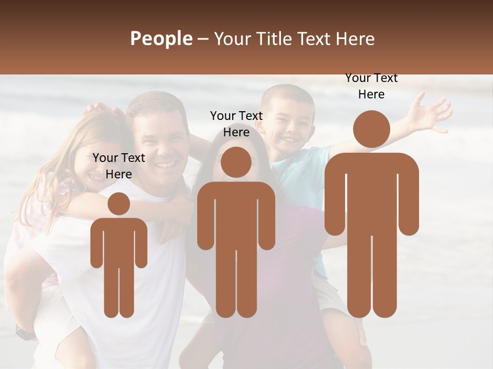 A Family Posing For A Picture On The Beach PowerPoint Template