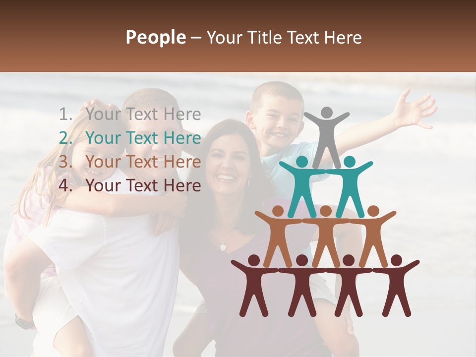 A Family Posing For A Picture On The Beach PowerPoint Template