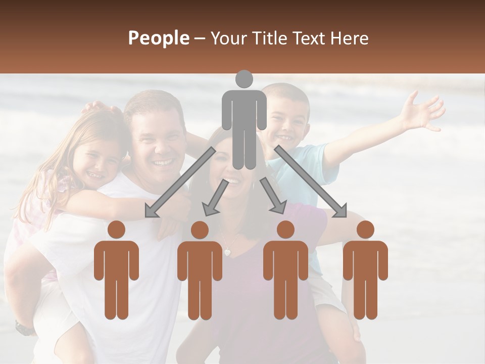 A Family Posing For A Picture On The Beach PowerPoint Template