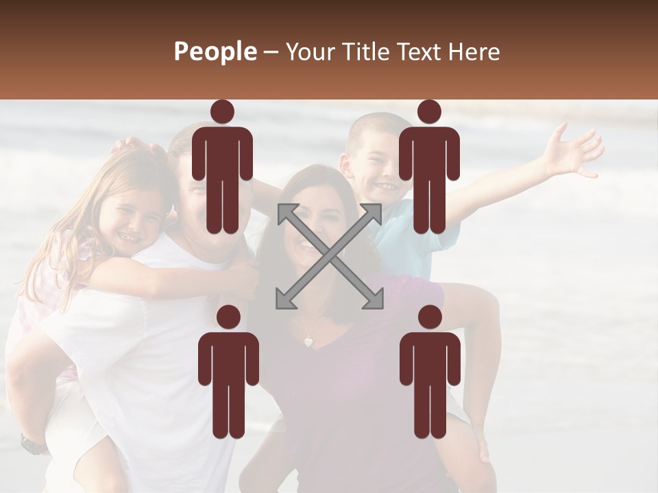 A Family Posing For A Picture On The Beach PowerPoint Template