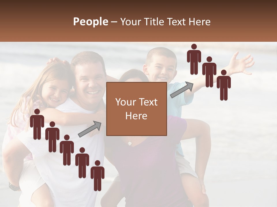 A Family Posing For A Picture On The Beach PowerPoint Template