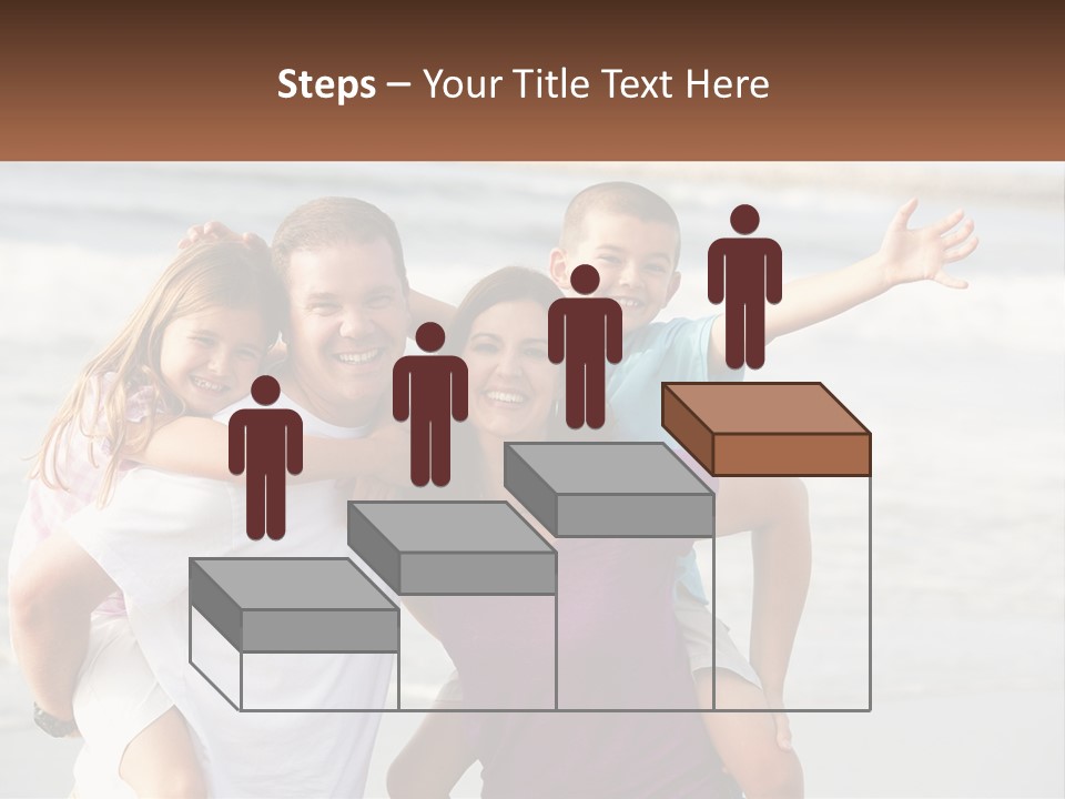 A Family Posing For A Picture On The Beach PowerPoint Template