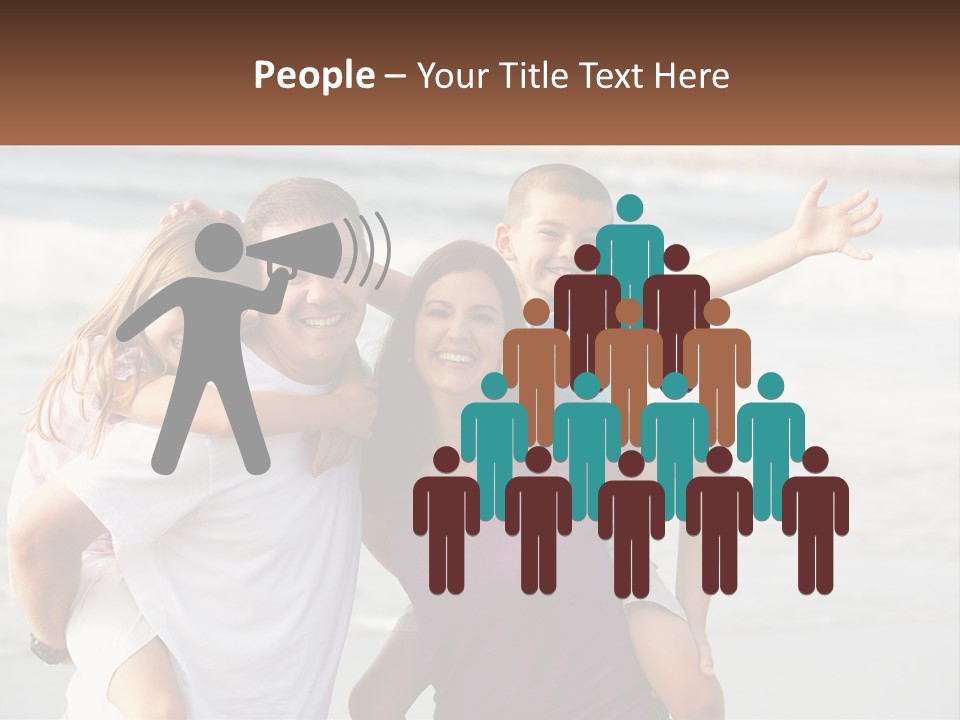 A Family Posing For A Picture On The Beach PowerPoint Template