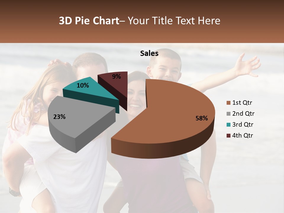 A Family Posing For A Picture On The Beach PowerPoint Template